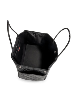 Haute Shore - Greyson Carbon Neoprene Tote Bag w/Zipper Wristlet Inside (Greyson, Black Coated w/Silver & Black Stripe) alt view 5