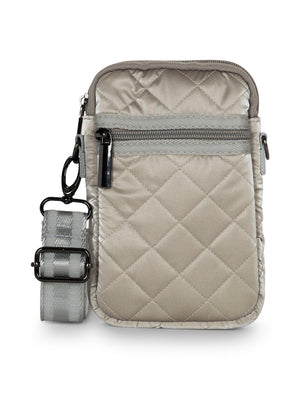 Haute Shore - Casey Beam Neoprene Cell Phone Case (Casey, Greige Reflective Quilted Puffer)