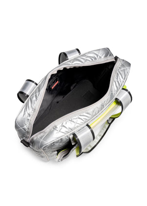 Haute Shore - Billie Amaze Tennis Bag (Billie, Silver Leatherette Puffer /Neon Yellow) alt view 5