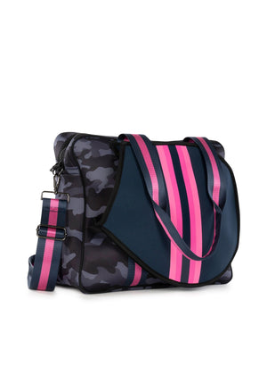 Haute Shore - Billie Amaze Tennis Bag (Billie, Navy Camo w/Pink & Navy Stripes) alt view 1