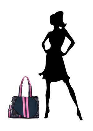 Haute Shore - Billie Amaze Tennis Bag (Billie, Navy Camo w/Pink & Navy Stripes) alt view 3