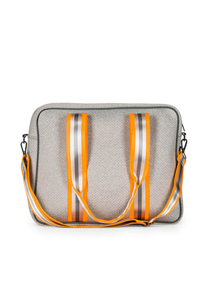 Haute Shore - Billie Hip Tennis Bag (Billie, Steel Gray w/Silver, White, Orange Stripe) alt view 2