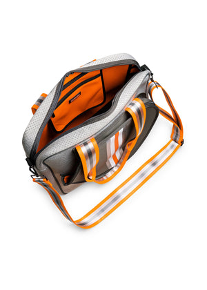 Haute Shore - Billie Hip Tennis Bag (Billie, Steel Gray w/Silver, White, Orange Stripe) alt view 5