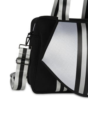 Haute Shore - Billie City Tennis Bag (Billie, Black & Silver w/Black & Silver Stripe) alt view 1