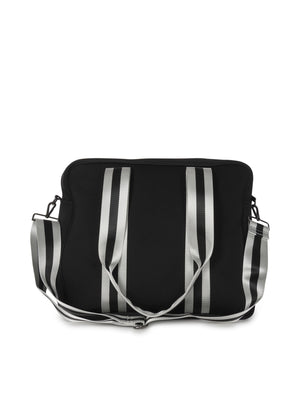 Haute Shore - Billie City Tennis Bag (Billie, Black & Silver w/Black & Silver Stripe) alt view 3