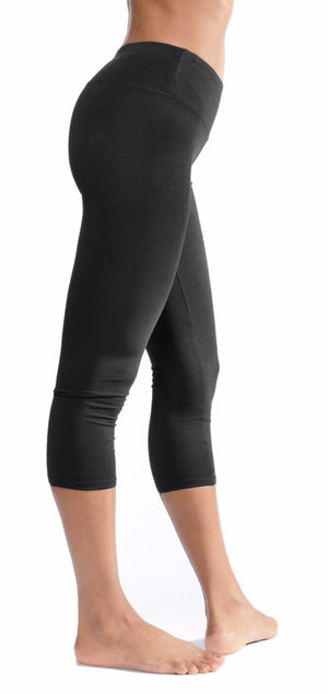 Flat Waist Capri (Style W-374, Black) by Hard Tail Forever
