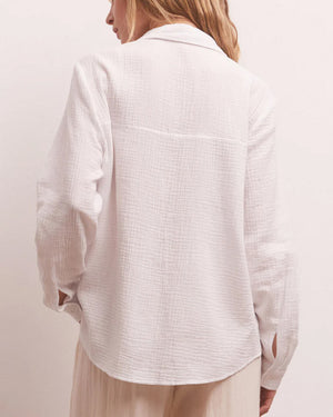 Z Supply White Kaili Button Up Gauze Shirt
